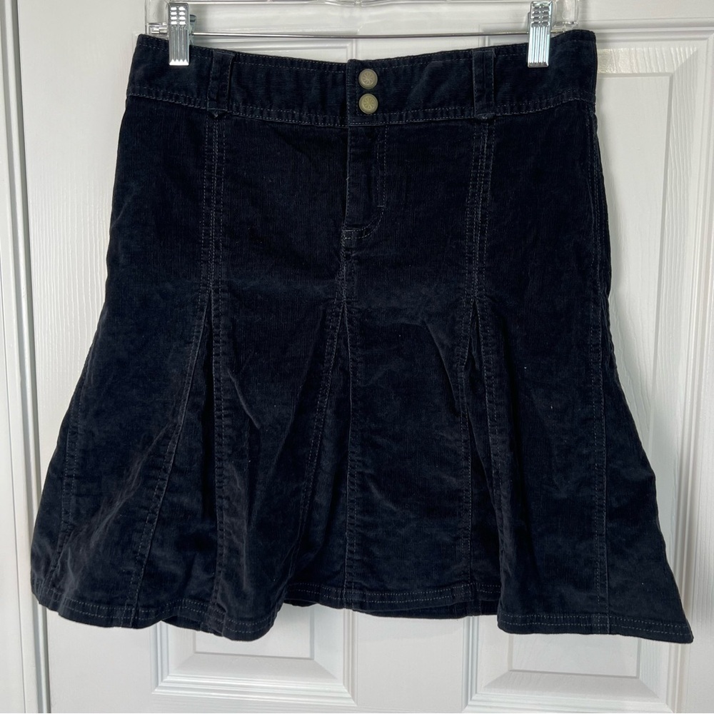 ! Athleta Skirt Corduroy Charcoal Gray Fit & Flare Drawstring